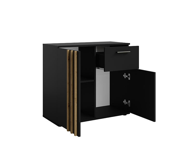 MO Toll 2-Door Sideboard with 1 Drawer – Black / Artisan Oak