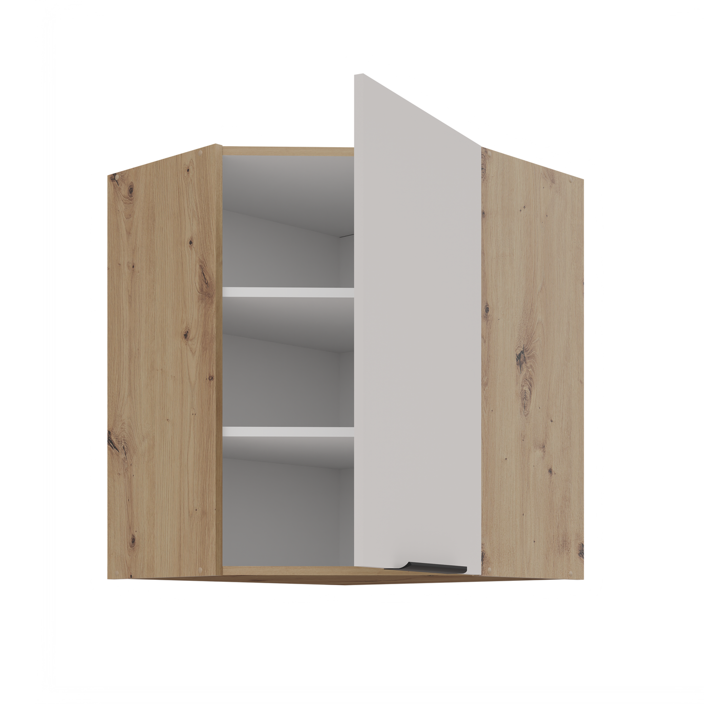 LE Solea Wall Corner Cabinet 60/60x71,5x31 cm– Cashmere / Artisan Oak