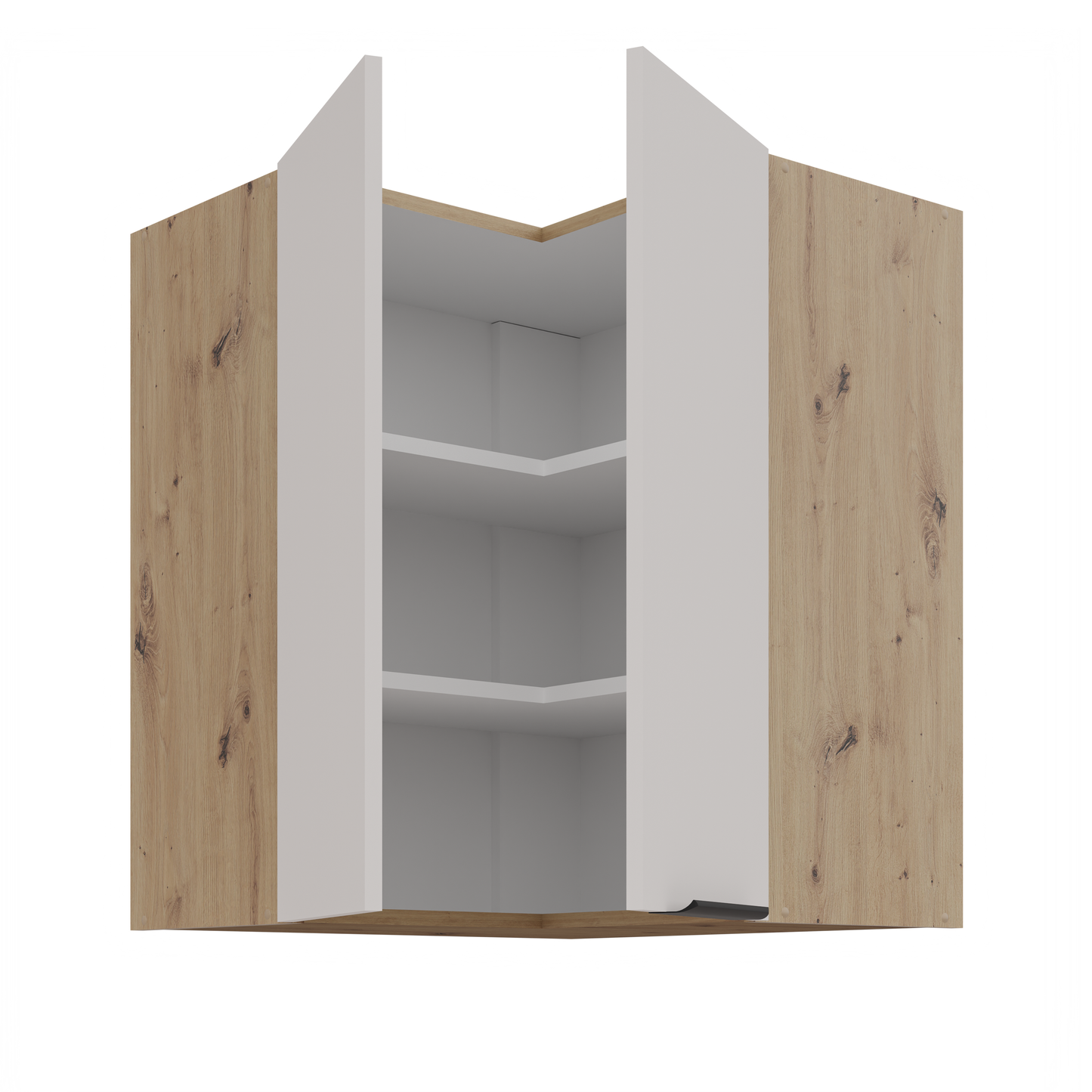 LE Solea Wall Corner Cabinet 60/60x71,5x31 cm – Cashmere / Artisan Oak