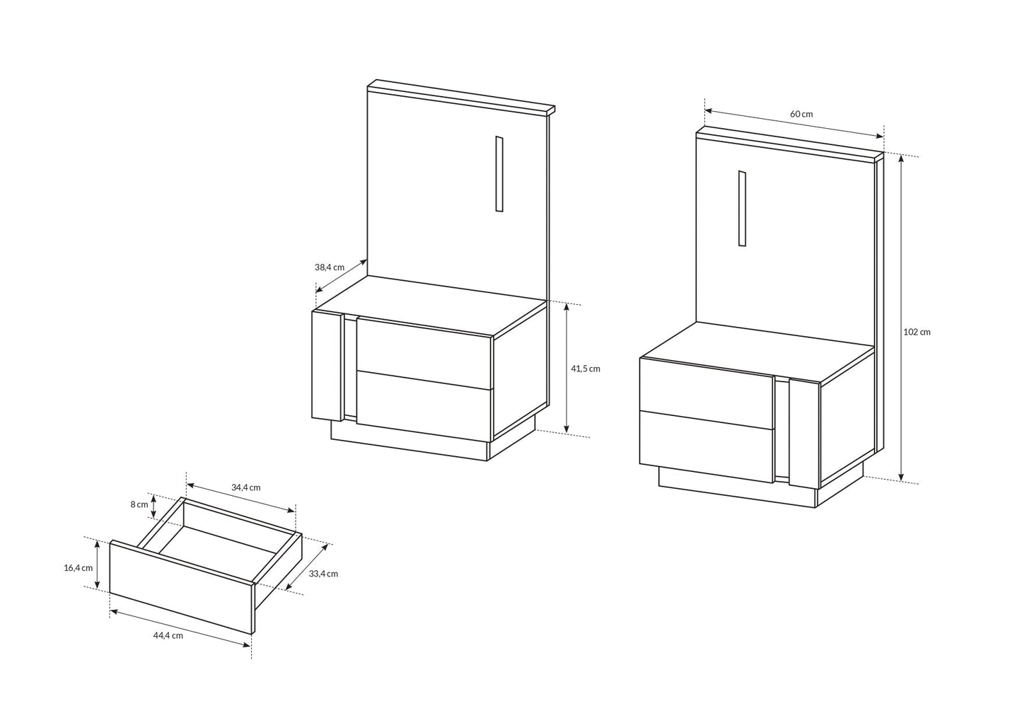 Lask Arco White – Bedside Tables
