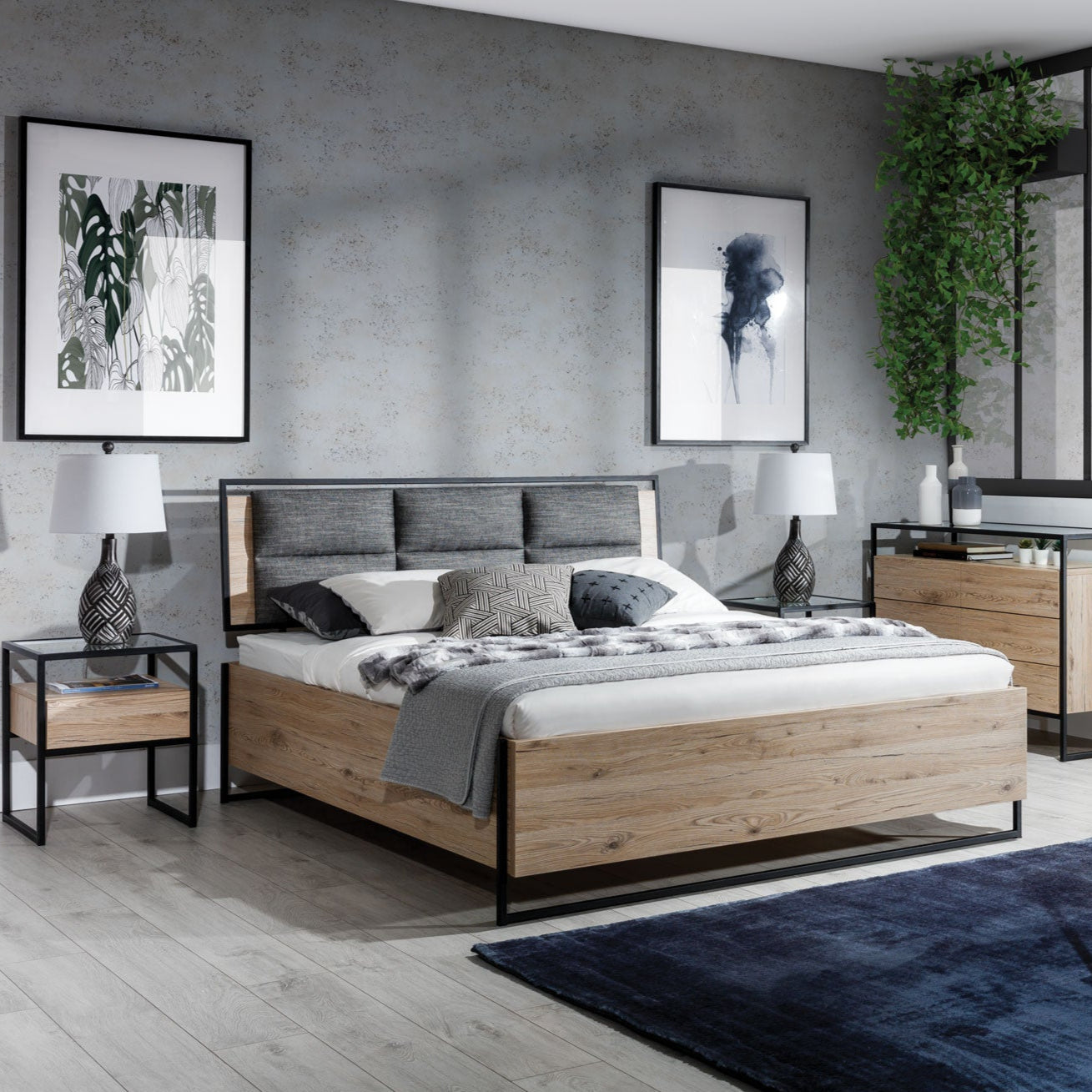 NE Glass Loft Bed with Storage – 160 × 200 cm