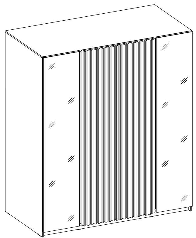 LE KAJA BL/BL-EV 2 2LAM Wardrobe with Mirror