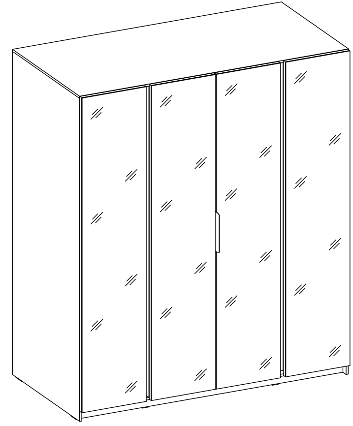 LE KAJA BL/EV 4 Wardrobe with Mirror