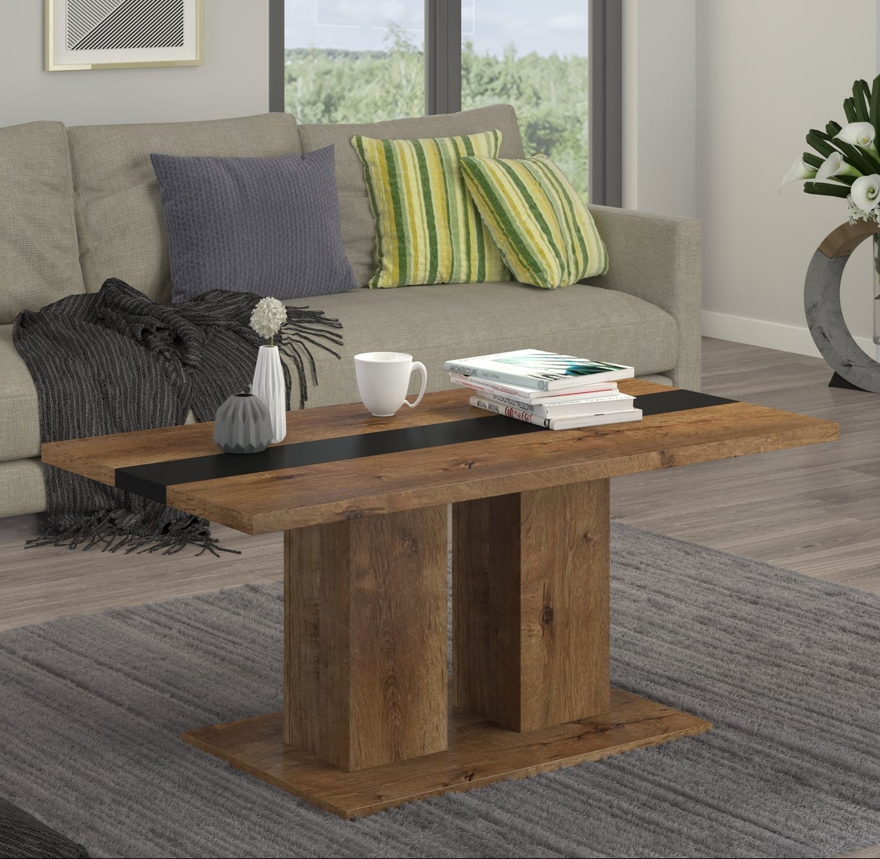 Boston Coffee Table – Lefkas Oak/Black