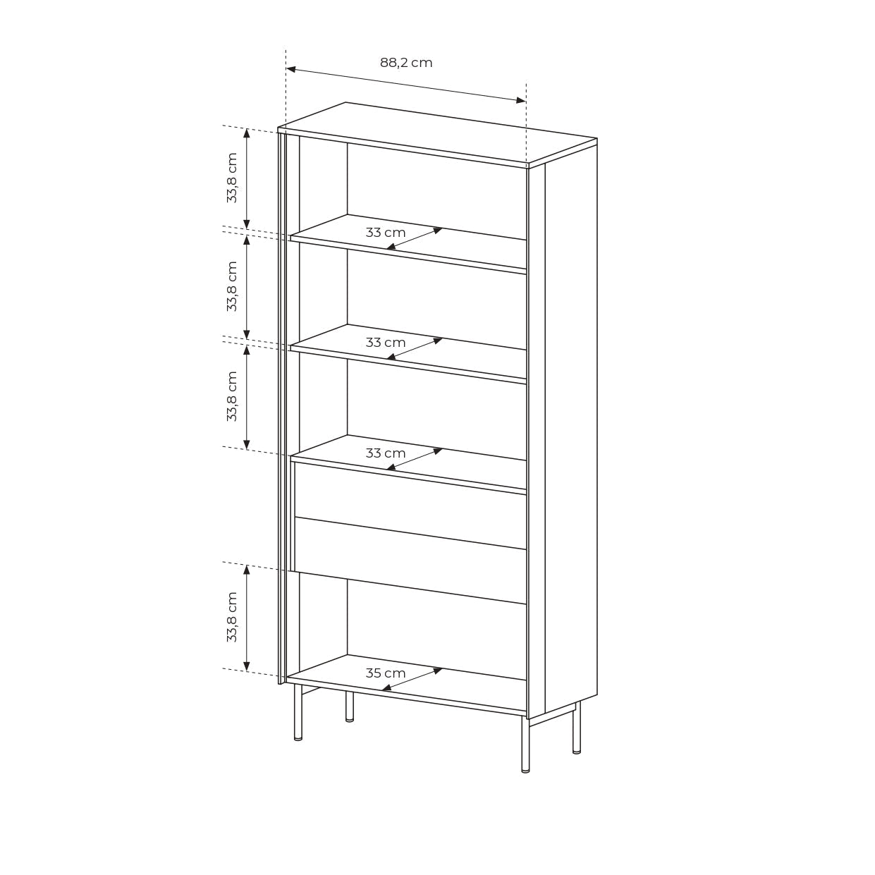 Lask LUMI 2D2S Display Cabinet with LED Lighting – 91.5 x 39.5 cm – Cashmere