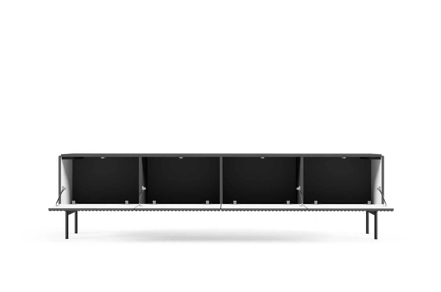 Lask Multi Black – TV Cabinet 195 cm with 4 Doors (195.2 × 51.2 × 39.8 cm)