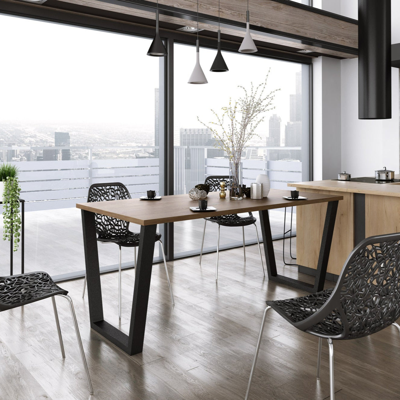 LE Cezar Dining Table – Lancelot Oak 185 x 90 cm