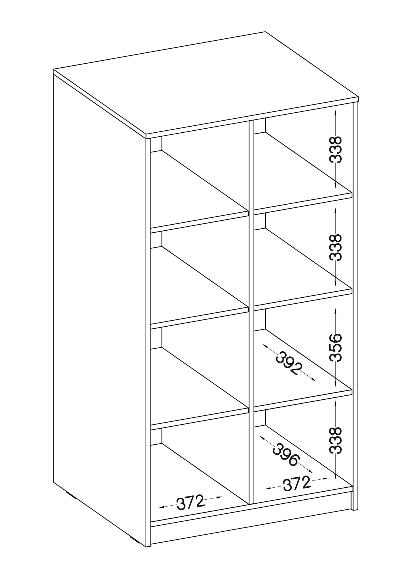 LE Malta 106 Lower Bookcase in Artisan Oak