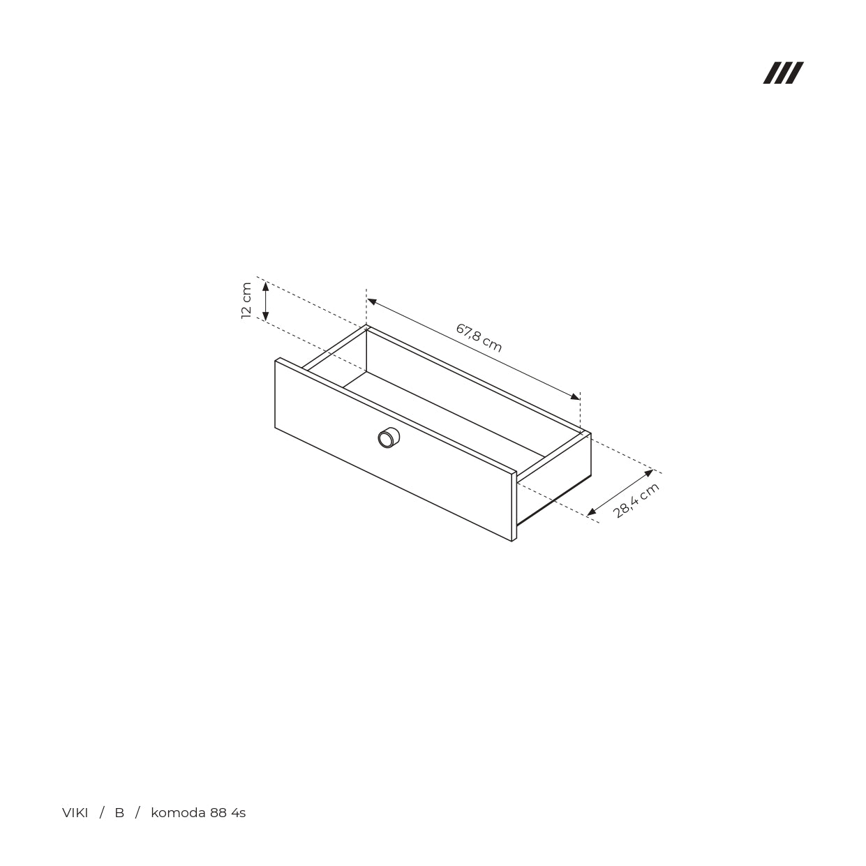 Lask Viki – Chest of Drawers 88 cm