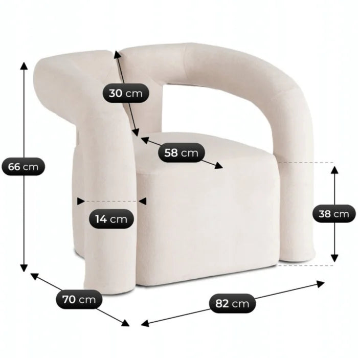 Elite BRAZIL Lounge Armchair for Living Room -Cream Modern