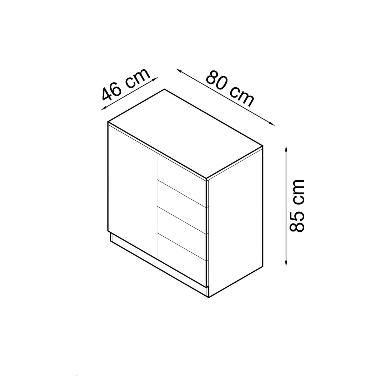 SLEEP VARIA Chest of Drawers 80 cm – Oiled Oak