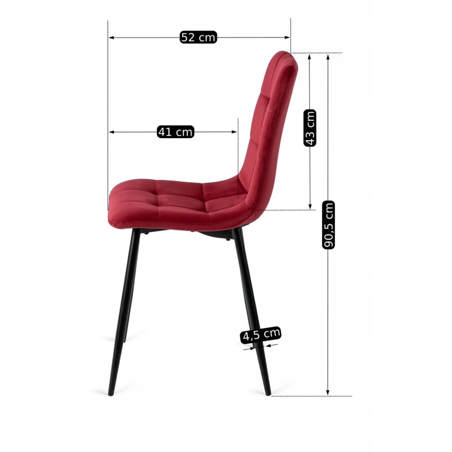 Elite PERU Burgundy Velvet Chair – A Touch of Luxury and Sophistication