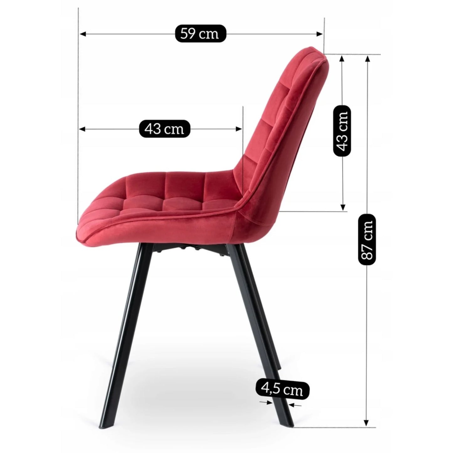 Elite RICK Burgundy Velvet Chair – Luxurious Comfort & Timeless Elegance