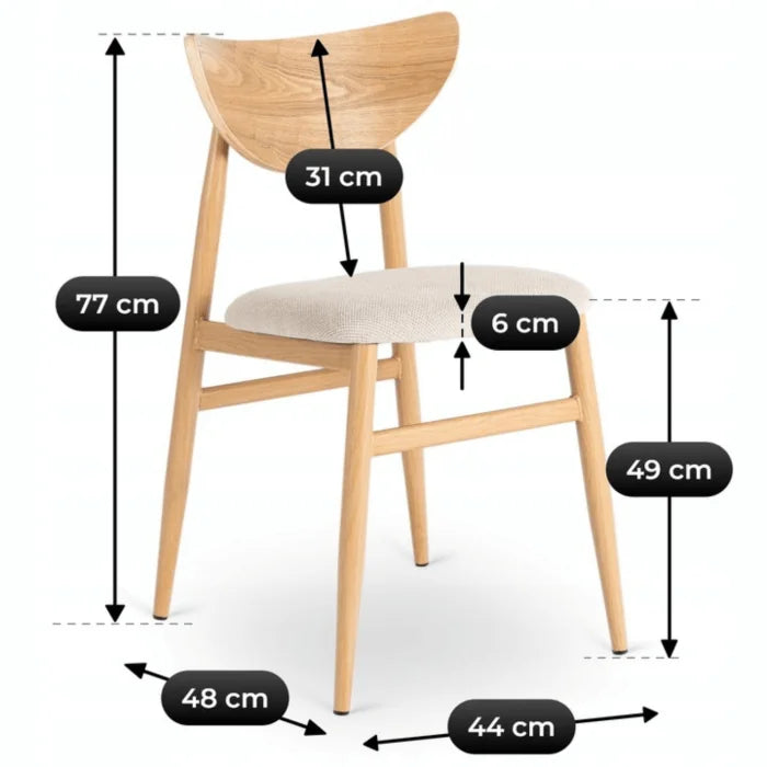 Elite BRAGA Upholstered Bentwood Chair Oak / Cream – Classic Retro