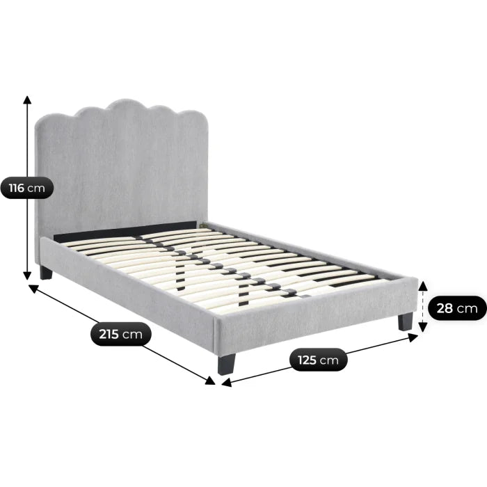 Elite CRATER Boucle Single Bed with Colour Options-120 x 200 cm