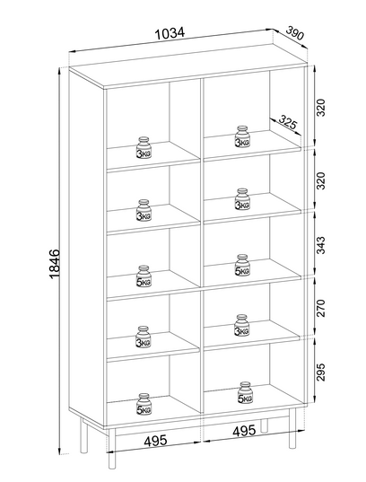 PI Japandi R104 Bookcase Cashmere