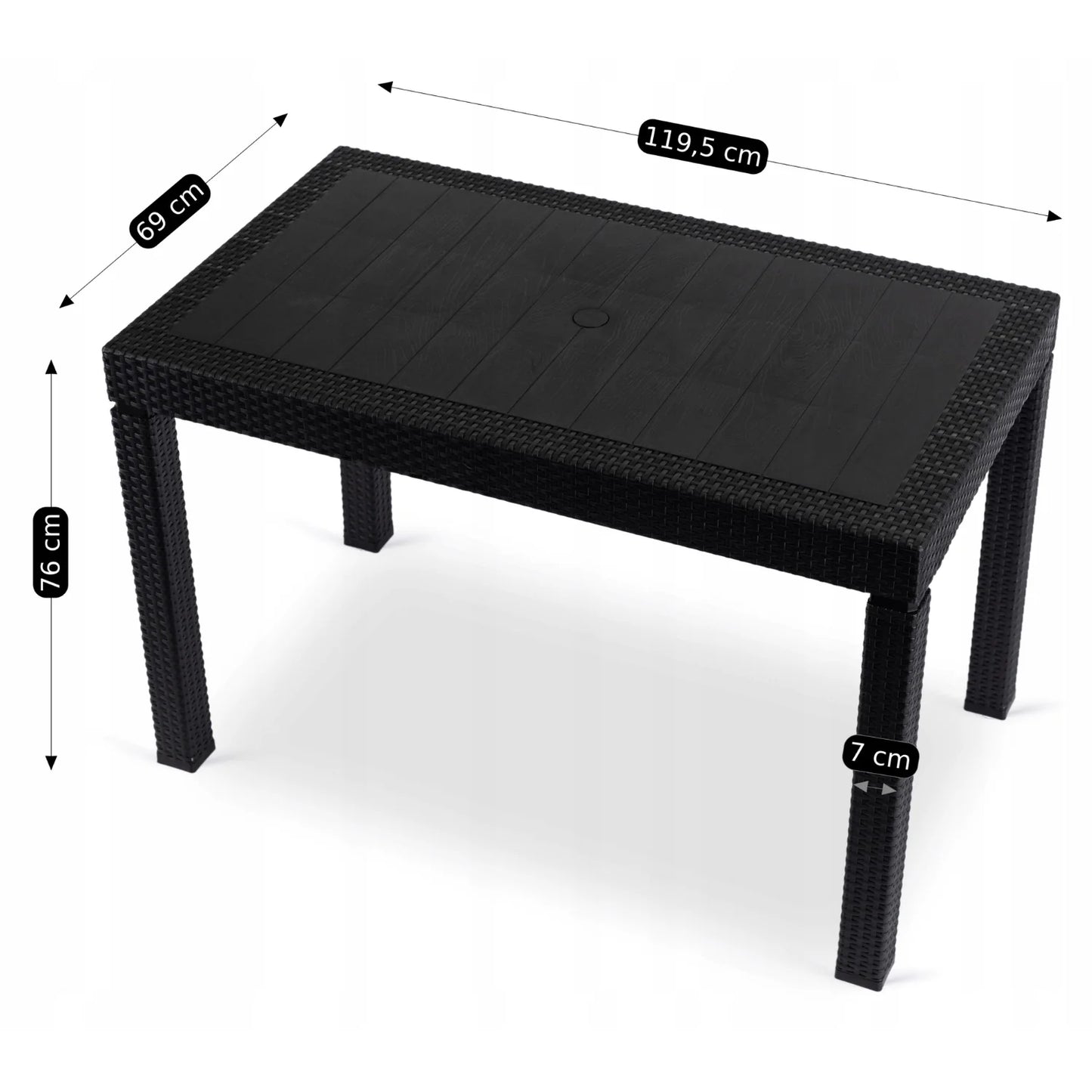 Elite FARGO Outdoor Table – Black Technorattan