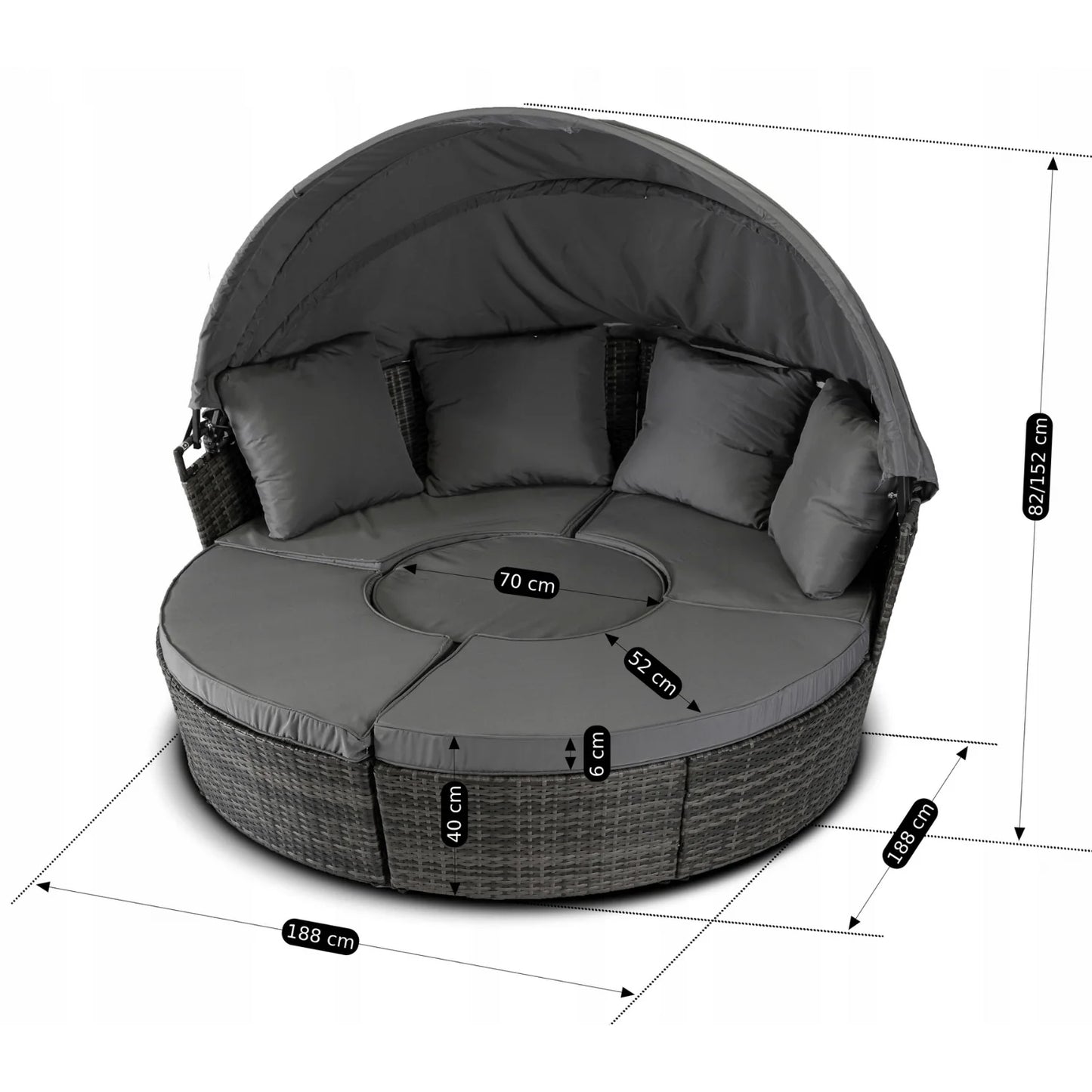 Elite CALIFORNIA Outdoor Island – Gray Technorattan