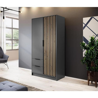 Nelly 2D Wardrobe – Graphite/Artisan Oak 105 cm