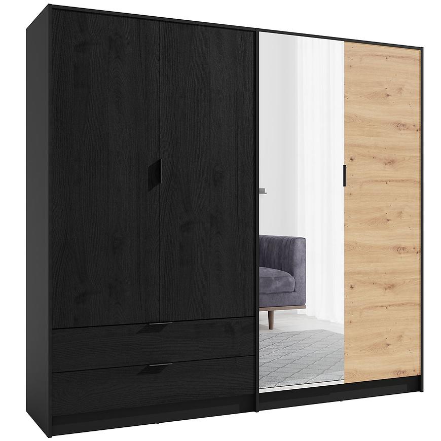 MO ULM 4D Wardrobe – Graphite / Artisan Oak