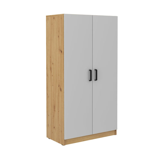 LE Malta 107 2F Wardrobe in Light Grey & Artisan Oak