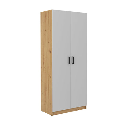 LE Malta 111 2F Wardrobe in Light Grey & Artisan Oak