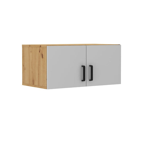 LE Malta 112 2F Overhead Cabinet in Light Grey & Artisan Oak