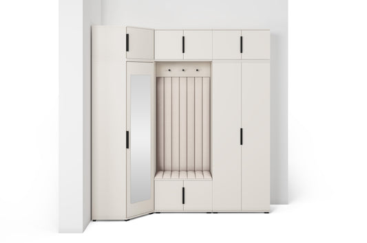 PK Bianco 24 Hallway Wardrobe Set - Upholstered Panels in Various Colours