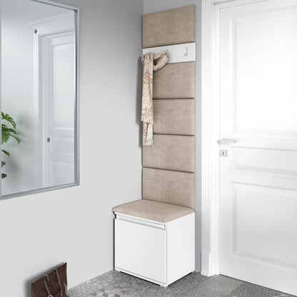 PK Emi 7 Hallway Wardrobe White - Upholstered Panels in Various Colours