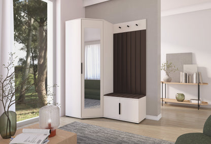 PK Bianco 21 Hallway Wardrobe Set - Upholstered Panels in Various Colours