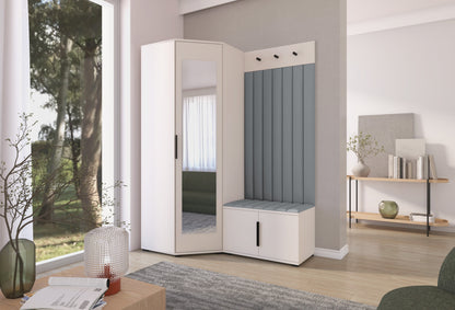PK Bianco 21 Hallway Wardrobe Set - Upholstered Panels in Various Colours