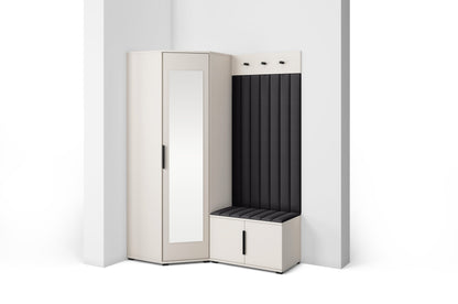 PK Bianco 21 Hallway Wardrobe Set - Upholstered Panels in Various Colours