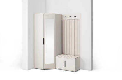 PK Bianco 21 Hallway Wardrobe Set - Upholstered Panels in Various Colours