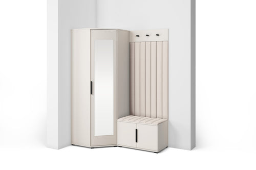 PK Bianco 21 Hallway Wardrobe Set - Upholstered Panels in Various Colours