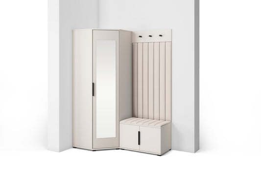 PK Bianco 21 Hallway Wardrobe Set - Upholstered Panels in Various Colours