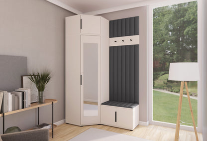 PK Bianco 22 Hallway Wardrobe Set - Upholstered Panels in Various Colours
