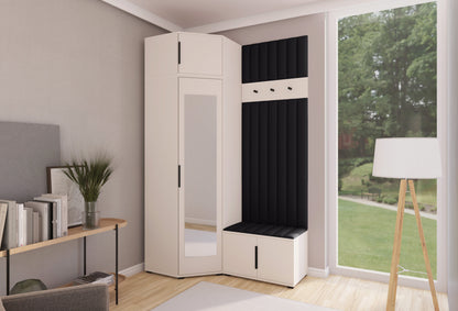 PK Bianco 22 Hallway Wardrobe Set - Upholstered Panels in Various Colours