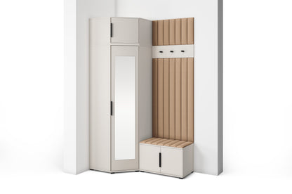 PK Bianco 22 Hallway Wardrobe Set - Upholstered Panels in Various Colours