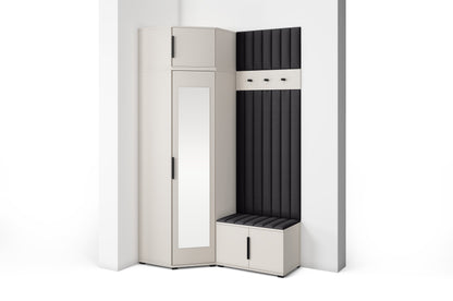 PK Bianco 22 Hallway Wardrobe Set - Upholstered Panels in Various Colours
