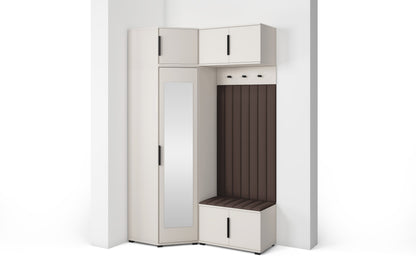 PK Bianco 23 Hallway Wardrobe Set - Upholstered Panels in Various Colours