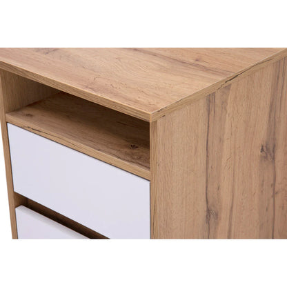 MO Billa Desk with Cabinet and Drawer – Wotan Oak