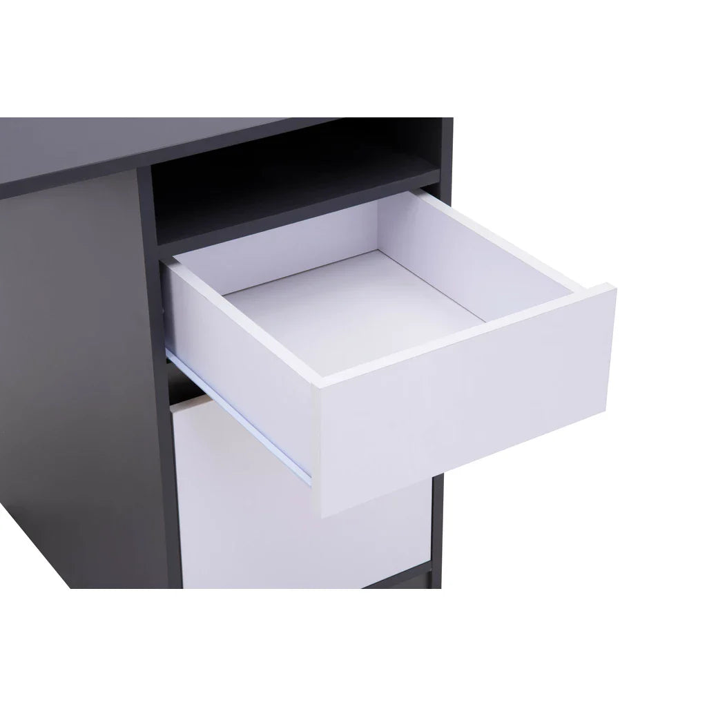 MO Billa Desk with Cabinet and Drawer – Graphite