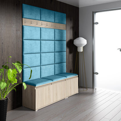 PK Emi 6 Hallway Wardrobe Sonoma - Upholstered Panels in Various Colours