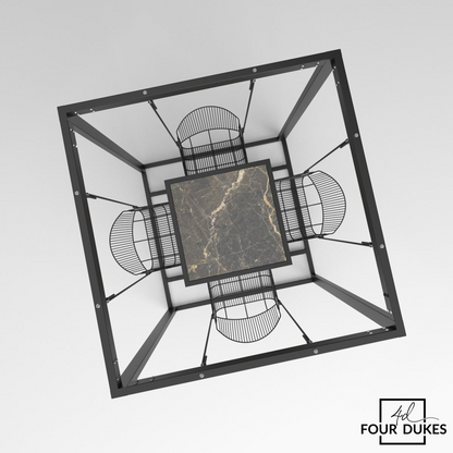 Four Dukes 4-Seater Swing Table Set - Metal Swings