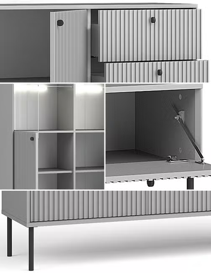 MO Iris 2-Door Display Cabinet – Grey