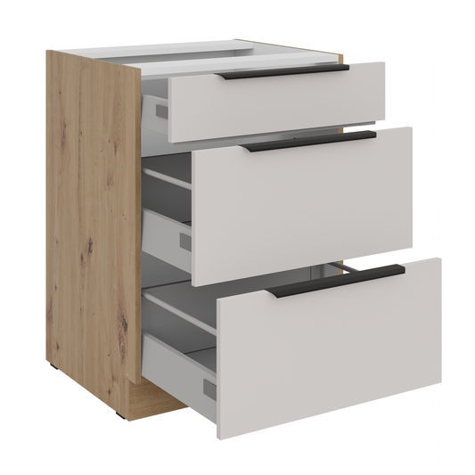 LE Solea Base Kitchen Cabinet 60x82x52 cm – Cashmere / Artisan Oak