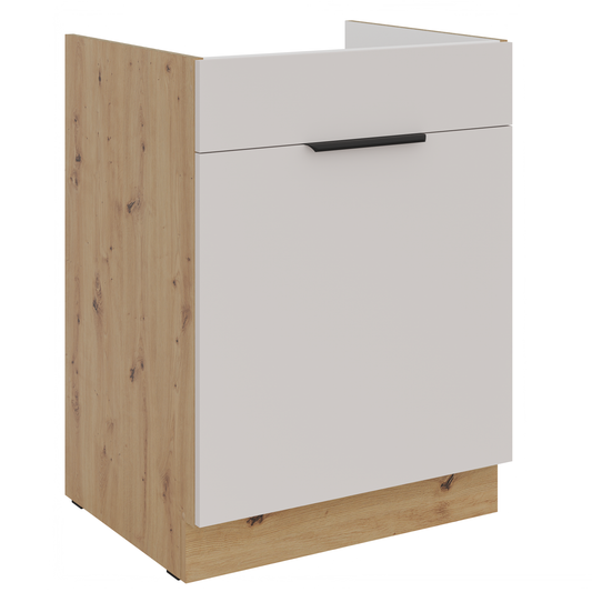 LE Solea Sink Base Cabinet 60x85x52 cm – Cashmere / Artisan Oak