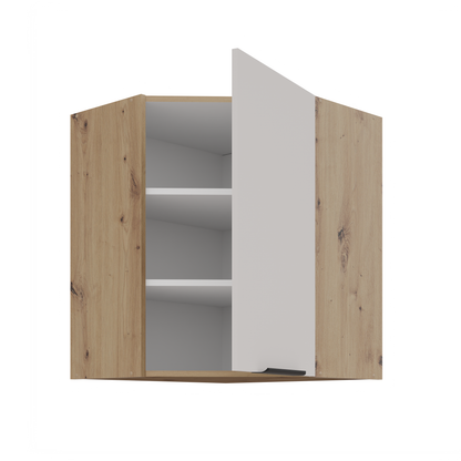 LE Solea Wall Corner Cabinet 60/60x71,5x31 cm– Cashmere / Artisan Oak