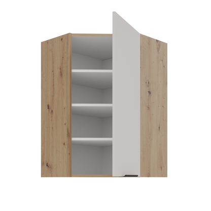LE Solea Wall Corner Cabinet 60/60x90x31 cm – Cashmere / Artisan Oak