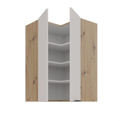 LE Solea Wall Corner Cabinet 60/60x90x31 cm– Cashmere / Artisan Oak